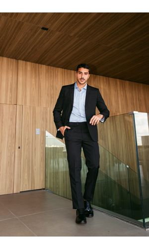 TERNO MASC GABARDINEI PRETO
