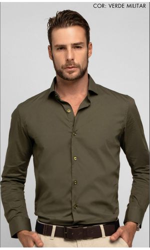 CAMISA MASC ELEGANCE BLACK ELASTANO