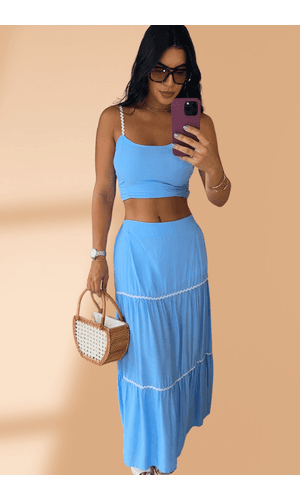 Conjunto Azul Viscose - Poliana Finzetto