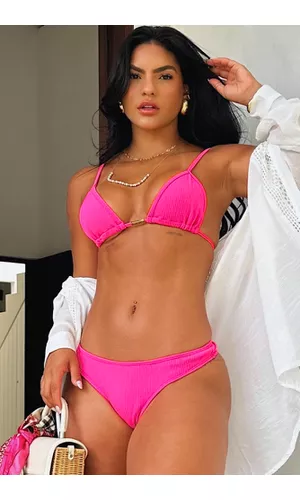 Biquíni Cortininha Larissa Fio Rosa Barbie - Poliana Finzetto