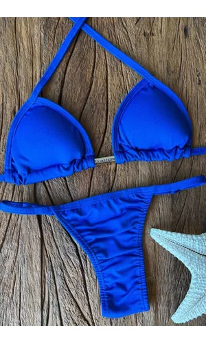 Biquíni Cortininha Marquinha de Fita Azul Finy - Poliana Finzetto