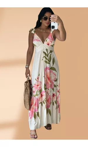 Vestido Viscose Flor - Poliana Finzetto