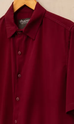 Camisa Visco Confort Vinho - MAHS