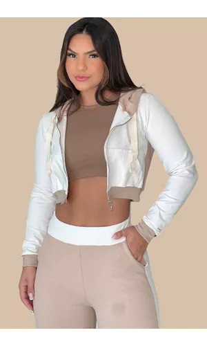 Conjunto Cropped Moletinho com Calça Eiffel - Poliana Finzetto