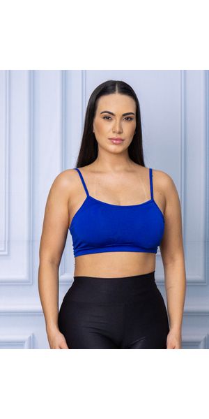 Top Alcinha com Bojo Removível Azul Royal - Moda LLevo | Moda Fitness