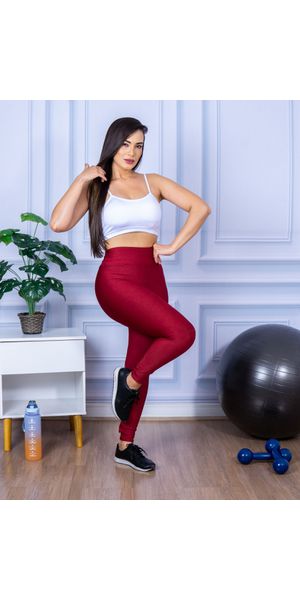 Calça Legging Fitness Suplex Bordo - Moda LLevo | Moda Fitness