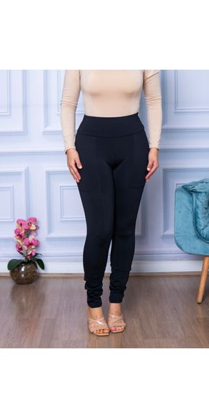 Calça Legging Flanelada Montaria com Bolso - Moda LLevo | Moda Fitness