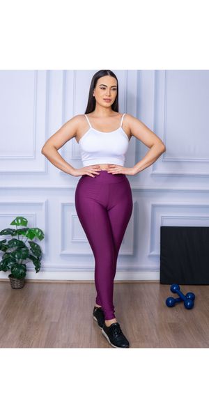 Calça Legging Fitness Suplex Roxo Uva - Moda LLevo | Moda Fitness