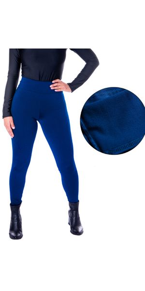 Calça Legging Suplex Flanelada Azul Marinho - Moda LLevo | Moda Fitness