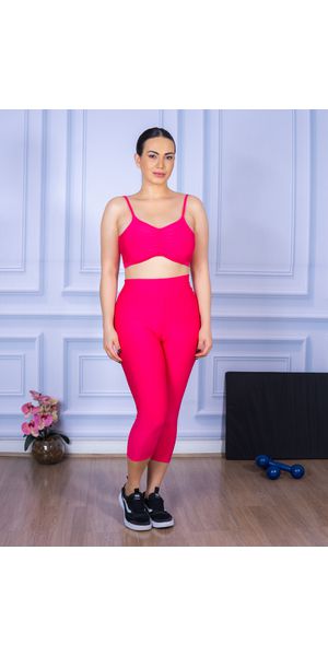 Conjunto Corsário e Top Alça Costa Aberta Rosa Pink - Moda LLevo | Moda Fitness