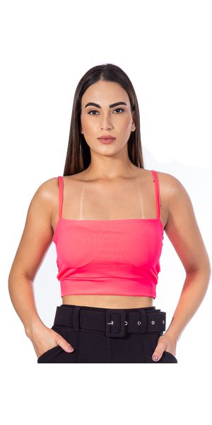 Cropped Suplex com Alça Rosa Pink - Moda LLevo | Moda Fitness