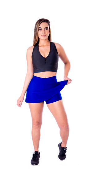 Short Saia Suplex Liso Azul Royal - Moda LLevo | Moda Fitness