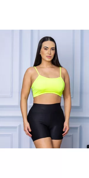 Top Alcinha com Bojo Removível Verde Limão - Moda LLevo | Moda Fitness
