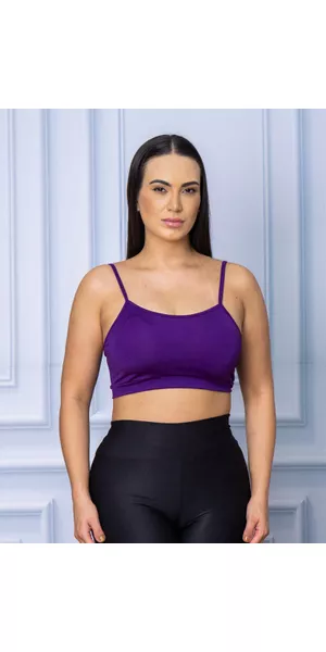 Top Alcinha com Bojo Removível Roxo - Moda LLevo | Moda Fitness