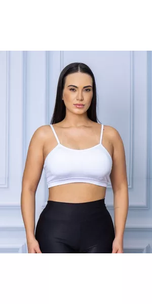 Top Alcinha com Bojo Removível Branco - Moda LLevo | Moda Fitness