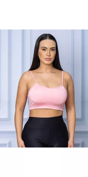 Top Alcinha com Bojo Removível Rosa bebe - Moda LLevo | Moda Fitness