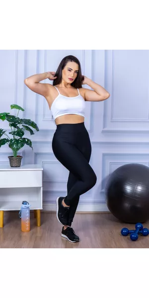 Calça Legging Fitness Suplex Preto - Moda LLevo | Moda Fitness