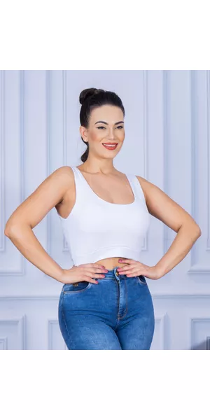 Cropped Suplex Regata Branco - Moda LLevo | Moda Fitness