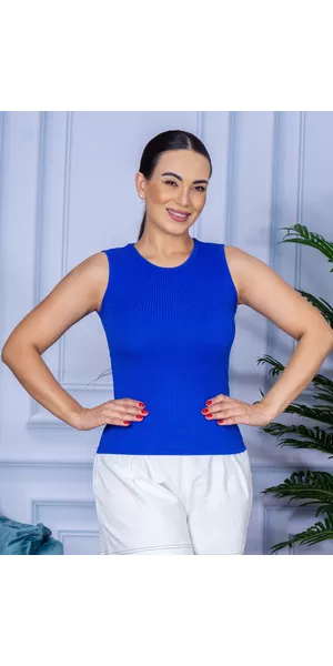 Regata Canelada Azul Royal - Moda LLevo | Moda Fitness