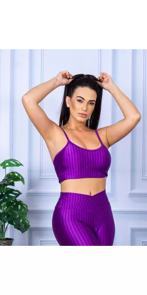 Top Alcinha 3D com Bojo Removível Roxo - Moda LLevo | Moda Fitness