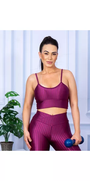 Top Alcinha 3D com Bojo Removível Marsala - Moda LLevo | Moda Fitness