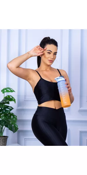 Top Alcinha 3D com Bojo Removível Preto - Moda LLevo | Moda Fitness