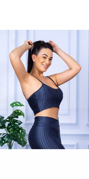 Top Alcinha 3D com Bojo Removível Chumbo - Moda LLevo | Moda Fitness