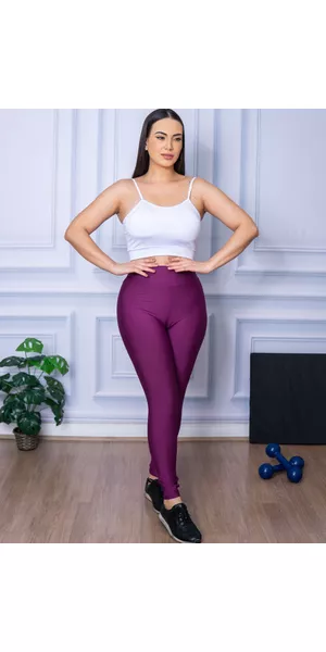 Calça Legging Fitness Suplex Roxo Uva - Moda LLevo | Moda Fitness