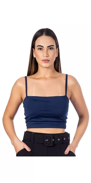 Cropped Suplex com Alça Azul Marinho - Moda LLevo | Moda Fitness