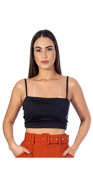 Cropped Suplex com Alça Preto - Moda LLevo | Moda Fitness