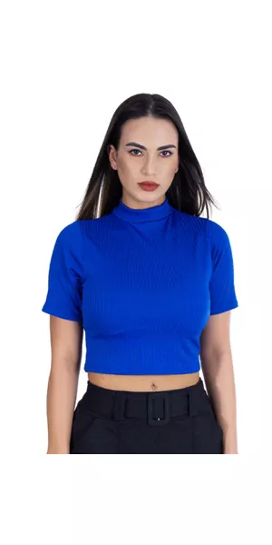 Cropped Gola Canelado Royal - Moda LLevo | Moda Fitness