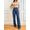 Calça Vih Wide Leg Cintura super alta - Jeans escuro