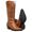 Bota Feminina Texana Bico Fino Cor Castor Em Couro Nobre Bordado Café