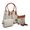 Conjunto 3 Peças estampada Bolsa Saco grande + Bolsa Transversal + nécessaire Bege - Gouveia Costa 