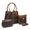 Conjunto 3 Peças estampada Bolsa Saco grande + Bolsa Transversal + nécessaire Marrom - Gouveia Costa 