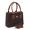Bolsa Luxo Feminina Baú Alça de Mão e Transversal Estampada Marrom - Gouveia Costa