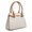 Bolsa Feminina Baú Alça de Mão e Transversal Estampada Bege - Gouveia Costa
