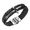 Pulseira Cruz Simples Couro Trançado Preto MP414
