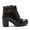Coturno Molly Feminino Valentina com Fechamento Lateral e Atacador - Preto