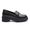 Mocassim Molly Feminino Tratorado Preto com Metal Prata