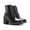 Coturno Molly Feminino Valentina com Metal Triangular Prata e Atacador - Preto