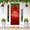 Capa De Porta Para Decoração Festa Feliz Natal Vermelho Tecido Elástico 2.10x0.85m Painel de Porta 