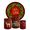 Kit Painel De Festa Feliz Natal 6 Redondo + Trio De Cilindros Em Tecido