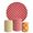 Kit Painel Festa Xadrez Vermelho Piquenique Redondo + Trio De Cilindros Em Tecido