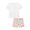 Conjunto Roupa Infantil Confortável Camiseta em Malha Flamê e Bermuda Em Nylon Aspen LucBoo Branco