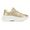 Tênis Skeaker Feminino Casual Sola 5,5cm dourado couro legítimo 