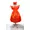 Vestido gola quadrada - laranja
