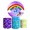 Kit Painel De Festa Arco Iris Redondo + Trio De Cilindros Em Tecido