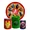 Kit Painel De Festa Vingadores Redondo + Trio De Cilindros Em Tecido
