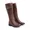 Bota Feminina em Couro Montaria Cano Longo Detalhe Cano Nutella